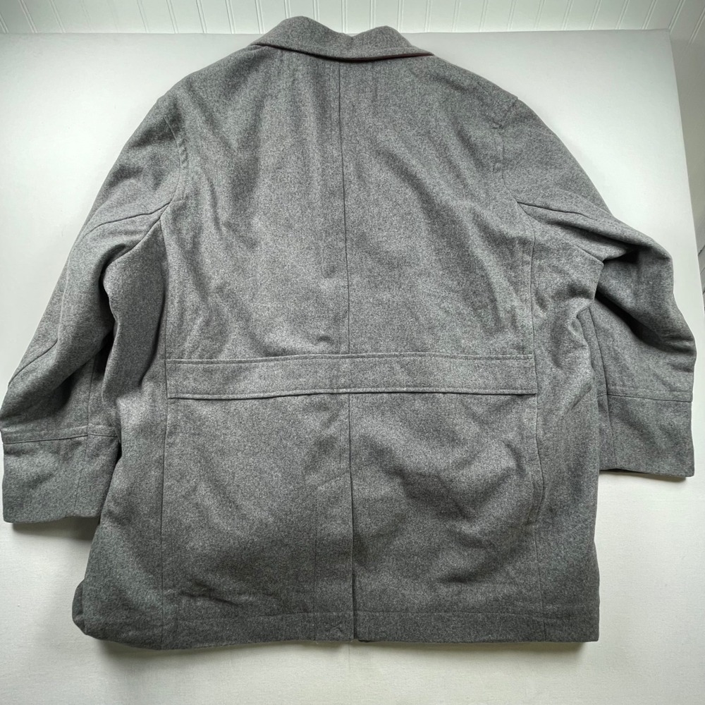Egara Mens Gray Wool Blend Double Breasted Pea Coat with Zip Out Bib 3X NEW - Picture 9 of 9